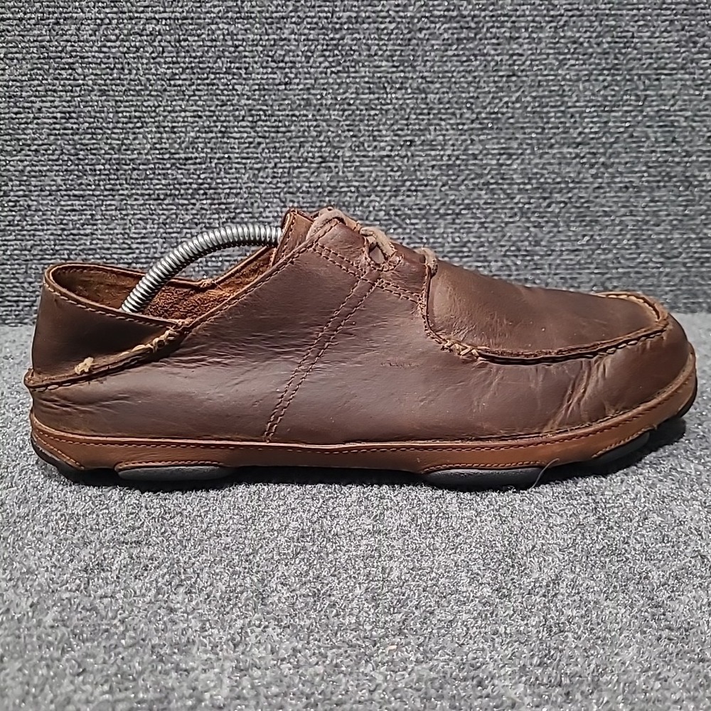 Olukai Men's Ohana Brown Leather Lace Up Convertible‎ Loafers Size US 11 - Picture 7 of 14